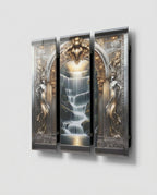 Triptych Acrylic Wall Art — Floating Side Profile | Generated by Modelize