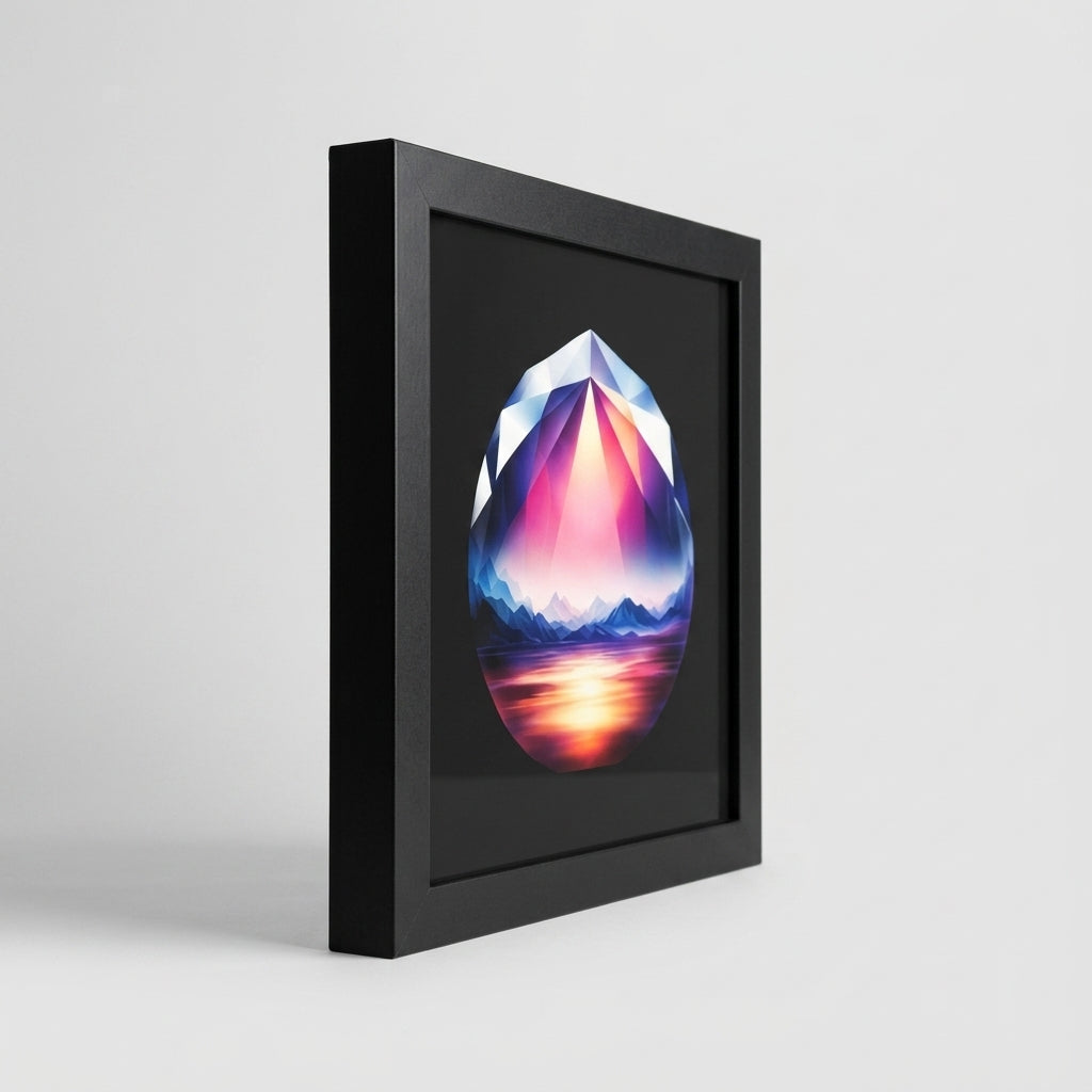 Square Framed Poster — Angled Studio Profile | Generated by Modelize
