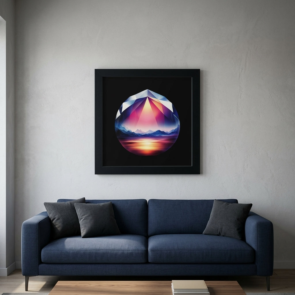 Framed Wall Art — Modern Living Room Lifestyle | Generated by Modelize