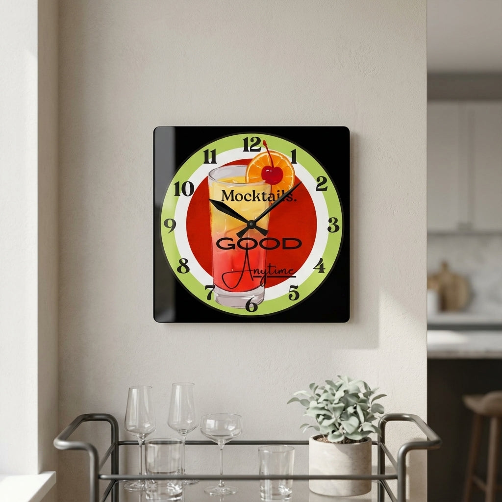 Square frameless wall clock — Lifestyle - Home | Generated by Modelize
