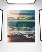 Acrylic Glass Wall Art Triptych — Straight-On Gallery View | Generated by Modelize
