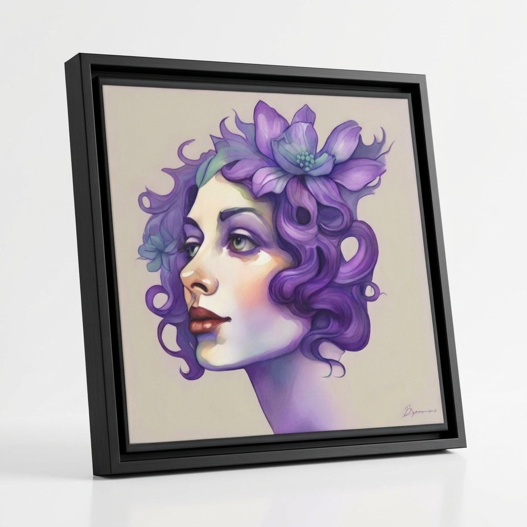 Framed canvas artwork — Three-Quarter Side Angle | Generated by Modelize