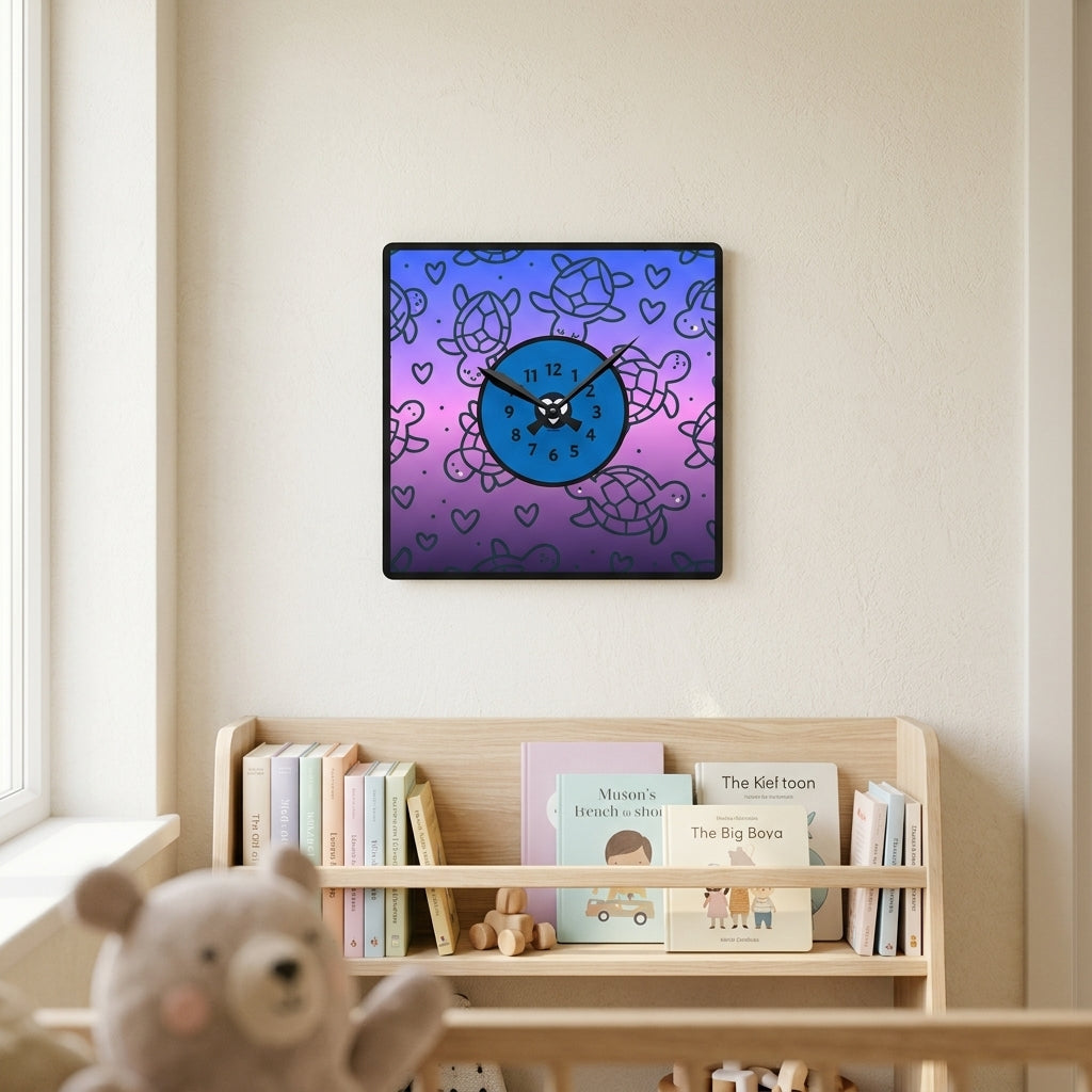 Square frameless wall clock — Lifestyle - Home | Generated by Modelize