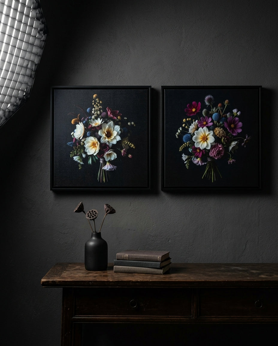 Unframed Square Canvas Print — Botanical Set Lifestyle | Generated by Modelize