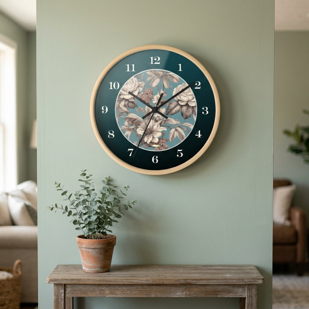 Round pinewood wall clock — Lifestyle - Home | Generated by Modelize