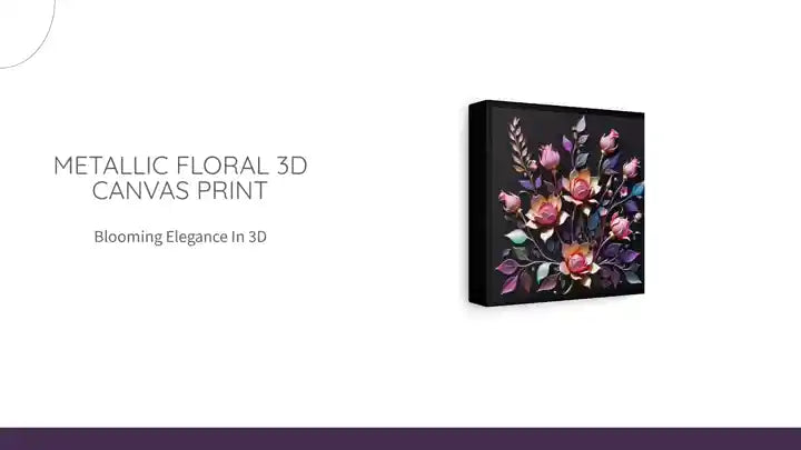 Metallic Floral 3D Canvas Print by@Outfy