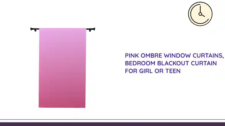 Pink Ombre Window Curtains, Bedroom Blackout Curtain for Girl or Teen by@Outfy