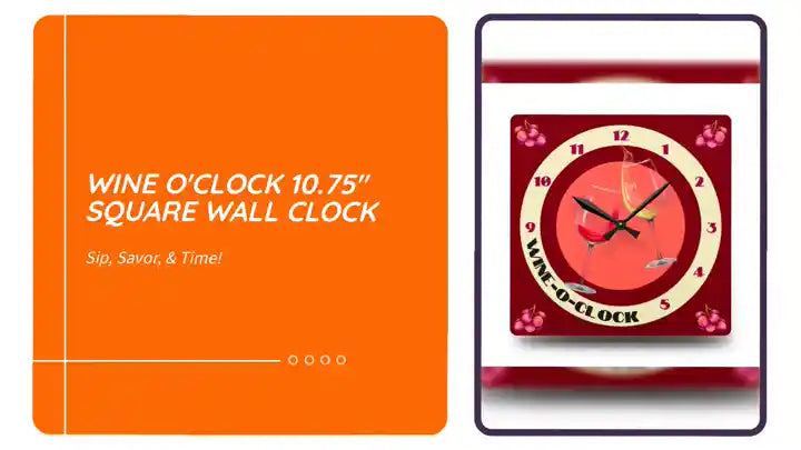 Wine O'clock 10.75" Square Wall Clock by@Outfy
