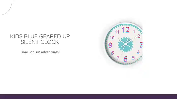 Kids Blue Geared Up Silent Clock by@Outfy