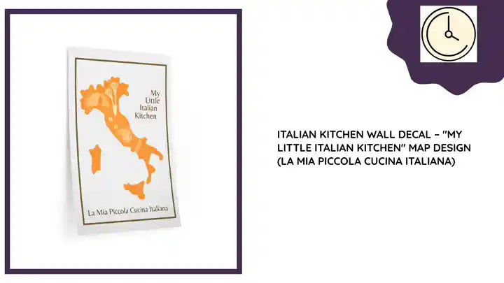 Italian Kitchen Wall Decal &ndash; "My Little Italian Kitchen" Map Design (La Mia Piccola Cucina Italiana) by@Outfy