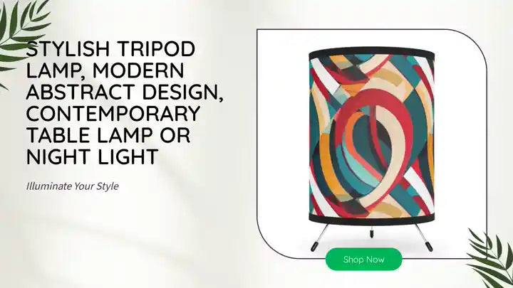 Stylish Tripod Lamp, Modern Abstract Design, Contemporary Table Lamp or Night Light by@Outfy