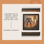 Framed Matte Canvas - Giant Mech Battle Scene Wall Art by@Outfy