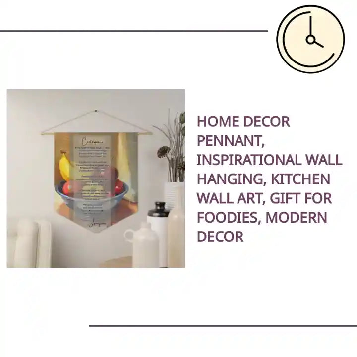 Home Decor Pennant, Inspirational Wall Hanging, Kitchen Wall Art, Gift for Foodies, Modern Decor by@Outfy