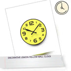 Decorative Lemon-Yellow Wall Clock by@Outfy