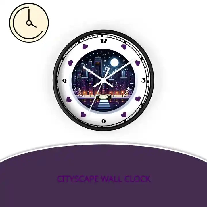 Cityscape Wall Clock by@Outfy