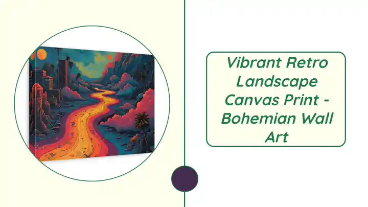 Vibrant Retro Landscape Canvas Print - Bohemian Wall Art by@Outfy