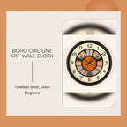 Boho Chic Line Art Wall Clock by@Outfy