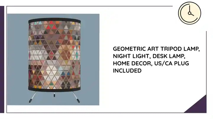 Geometric Art Tripod Lamp, Night Light, Desk Lamp, Home Decor, US/CA Plug Included by@Outfy
