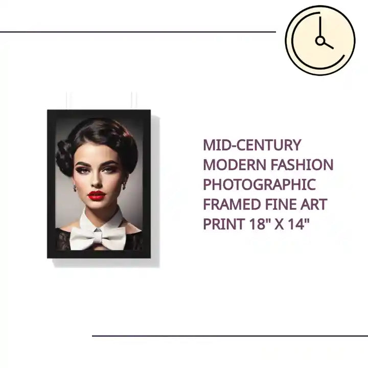 Mid-Century Modern Fashion Photographic Framed Fine Art Print 18" x 14" by@Outfy