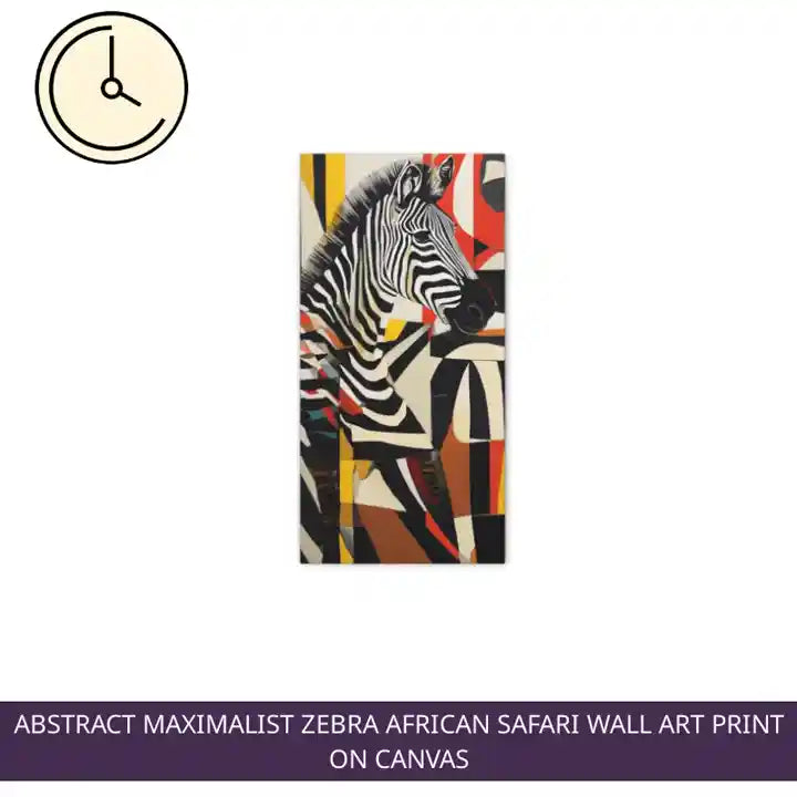 Abstract Maximalist Zebra African Safari Wall Art Print on Canvas by@Outfy