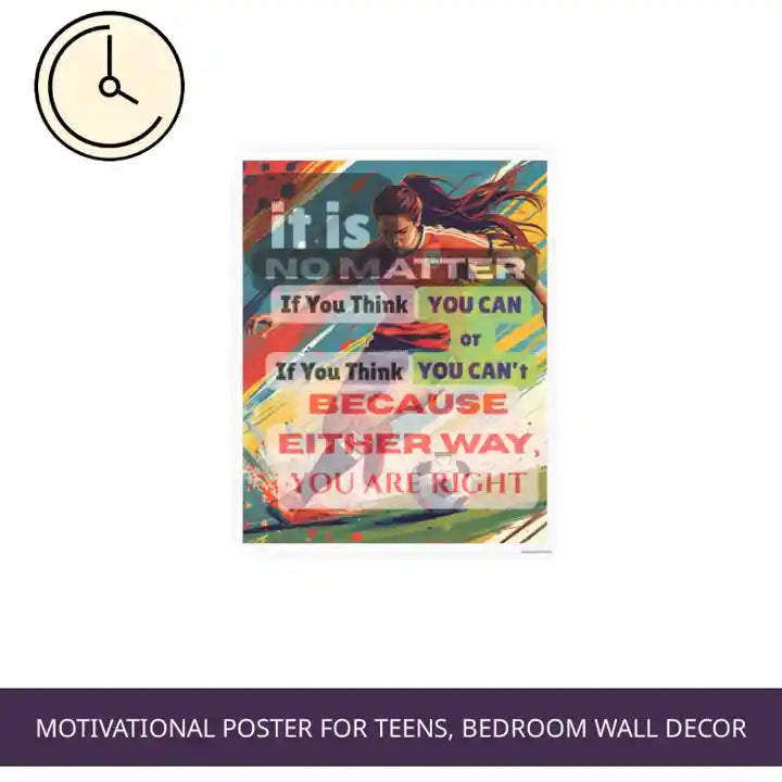 Motivational Poster for Teens, Bedroom Wall Decor by@Outfy