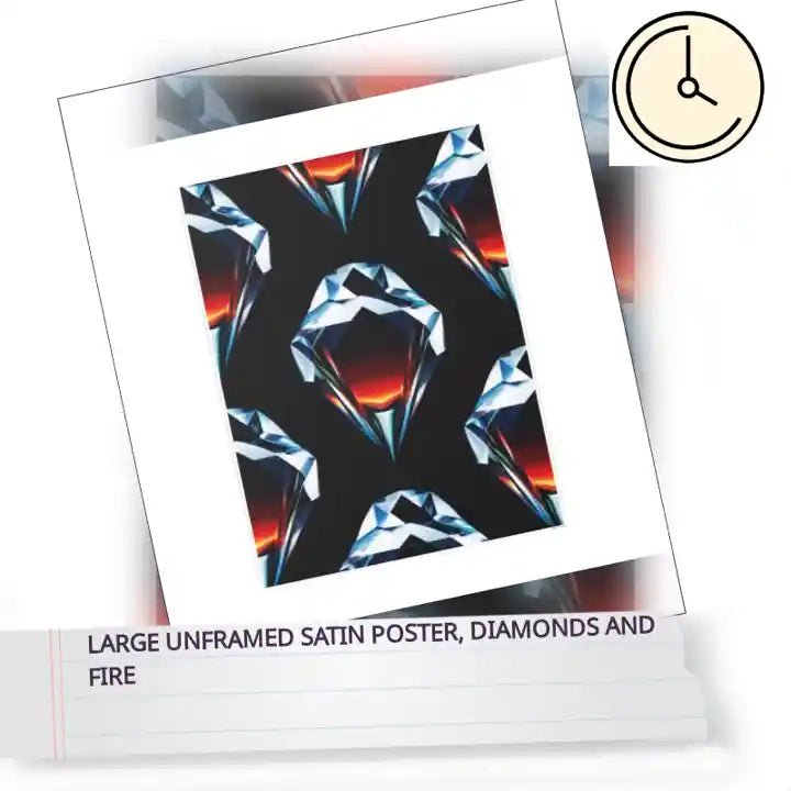 Large Unframed Satin Poster, Diamonds and Fire by@Outfy