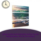 Ocean Waves Photographic Acrylic Glass Premium Wall Art Set of 3 Panels by@Outfy