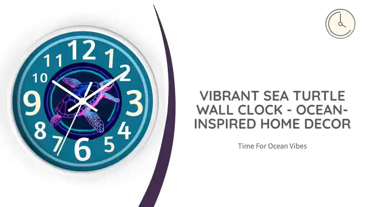 Vibrant Sea Turtle Wall Clock - Ocean-Inspired Home Decor by@Outfy