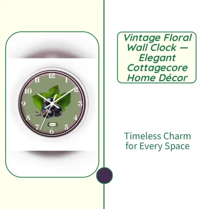 Vintage Floral Wall Clock &mdash; Elegant Cottagecore Home D&eacute;cor by@Outfy