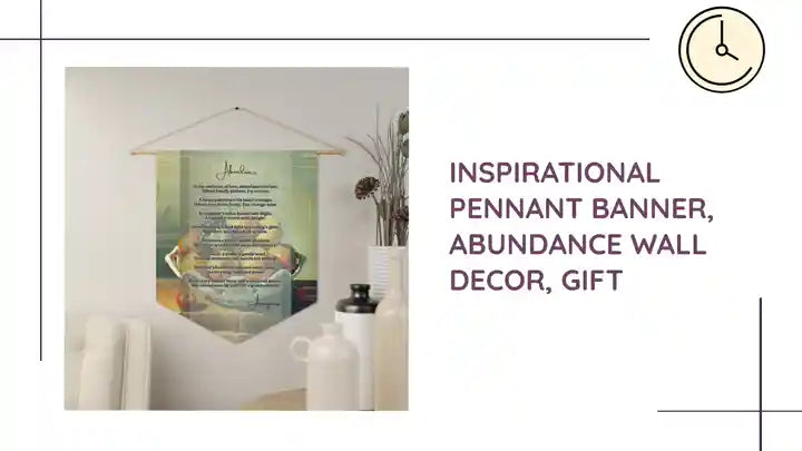 Inspirational Pennant Banner, Abundance Wall Decor, Gift by@Outfy