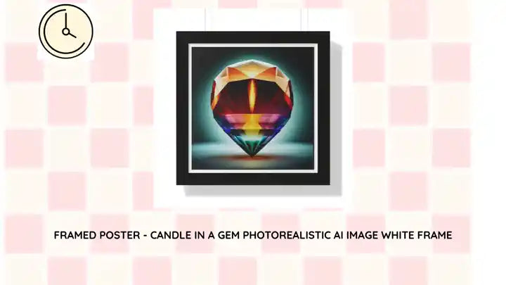 Framed Poster - Candle in a Gem Photorealistic AI Image White Frame by@Outfy