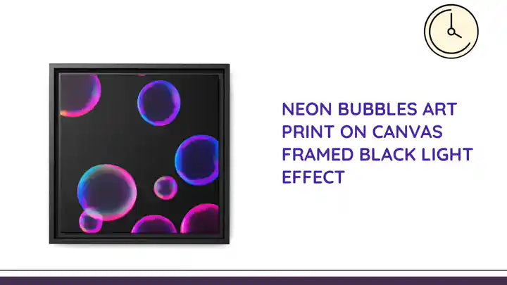 Neon Bubbles Art Print on Canvas Framed Black Light Effect by@Outfy