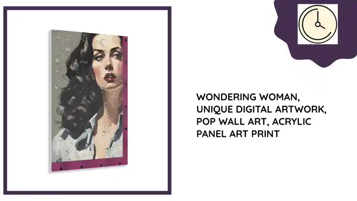 Wondering Woman, Unique Digital Artwork, Pop Wall Art, Acrylic Panel Art Print by@Outfy