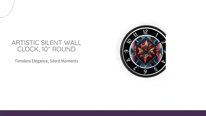Artistic Silent Wall Clock, 10" Round by@Outfy