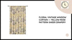 Floral Vintage Window Curtain &mdash; Yellow Rose Pattern Sheer Drapery by@Outfy