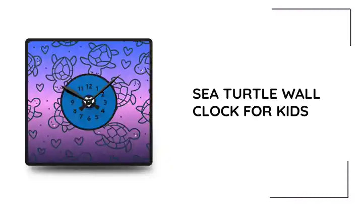 Sea Turtle Wall Clock for Kids by@Outfy
