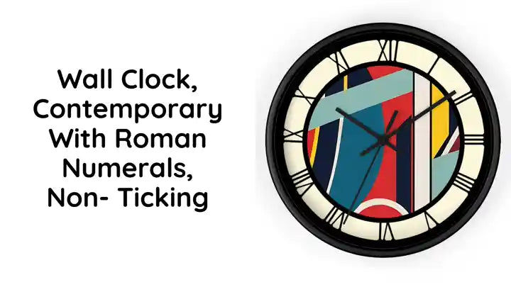 Wall Clock, Contemporary with Roman Numerals, Non- Ticking by@Outfy