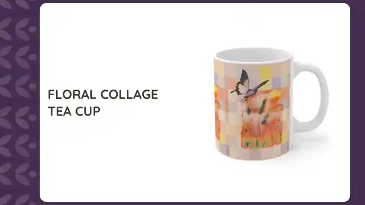 Floral Collage Tea Cup by@Outfy