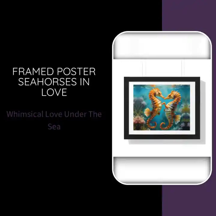 Framed Poster Seahorses in Love by@Outfy