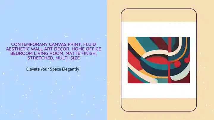 Contemporary Canvas Print, Fluid Aesthetic Wall Art Decor, Home Office Bedroom Living Room, Matte Finish, Stretched, Multi-Size by@Outfy