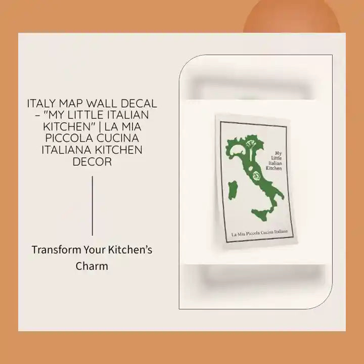 Italy Map Wall Decal &ndash; "My Little Italian Kitchen" | La Mia Piccola Cucina Italiana Kitchen Decor by@Outfy