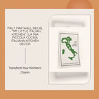 Italy Map Wall Decal &ndash; "My Little Italian Kitchen" | La Mia Piccola Cucina Italiana Kitchen Decor by@Outfy