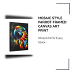 Mosaic Style Parrot Framed Canvas Art Print by@Outfy