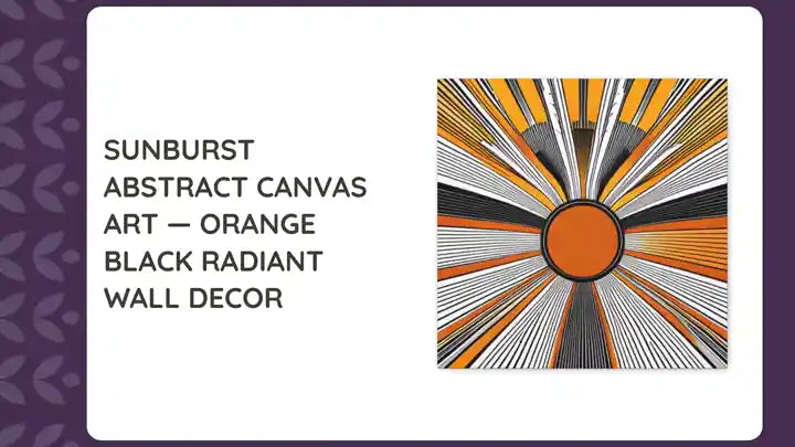 Sunburst Abstract Canvas Art &mdash; Orange Black Radiant Wall Decor by@Outfy