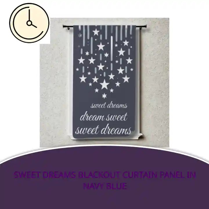 Sweet Dreams Blackout Curtain Panel in Navy Blue by@Outfy