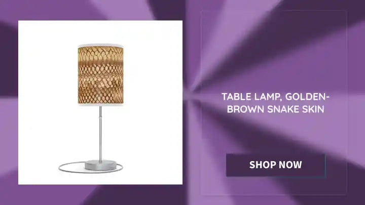 Table Lamp, Golden-Brown Snake Skin by@Outfy