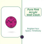 Pure Pink Acrylic Wall Clock by@Outfy