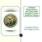 Unique Decorative Pet Bearded Dragon Lover Wall Art Clock by@Outfy