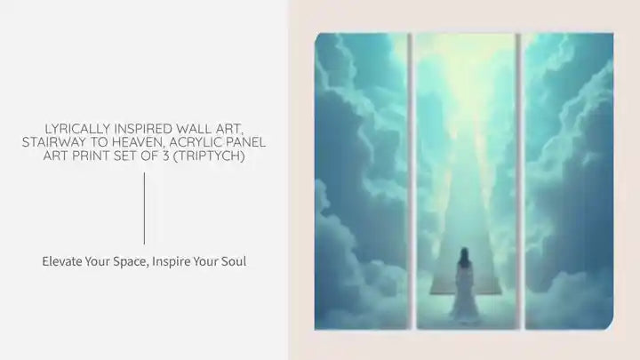 Lyrically Inspired Wall Art, Stairway to Heaven, Acrylic Panel Art Print Set of 3 (Triptych) by@Outfy