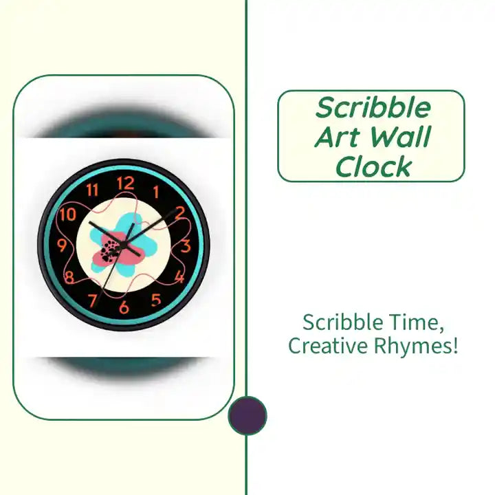 Scribble Art Wall Clock by@Outfy